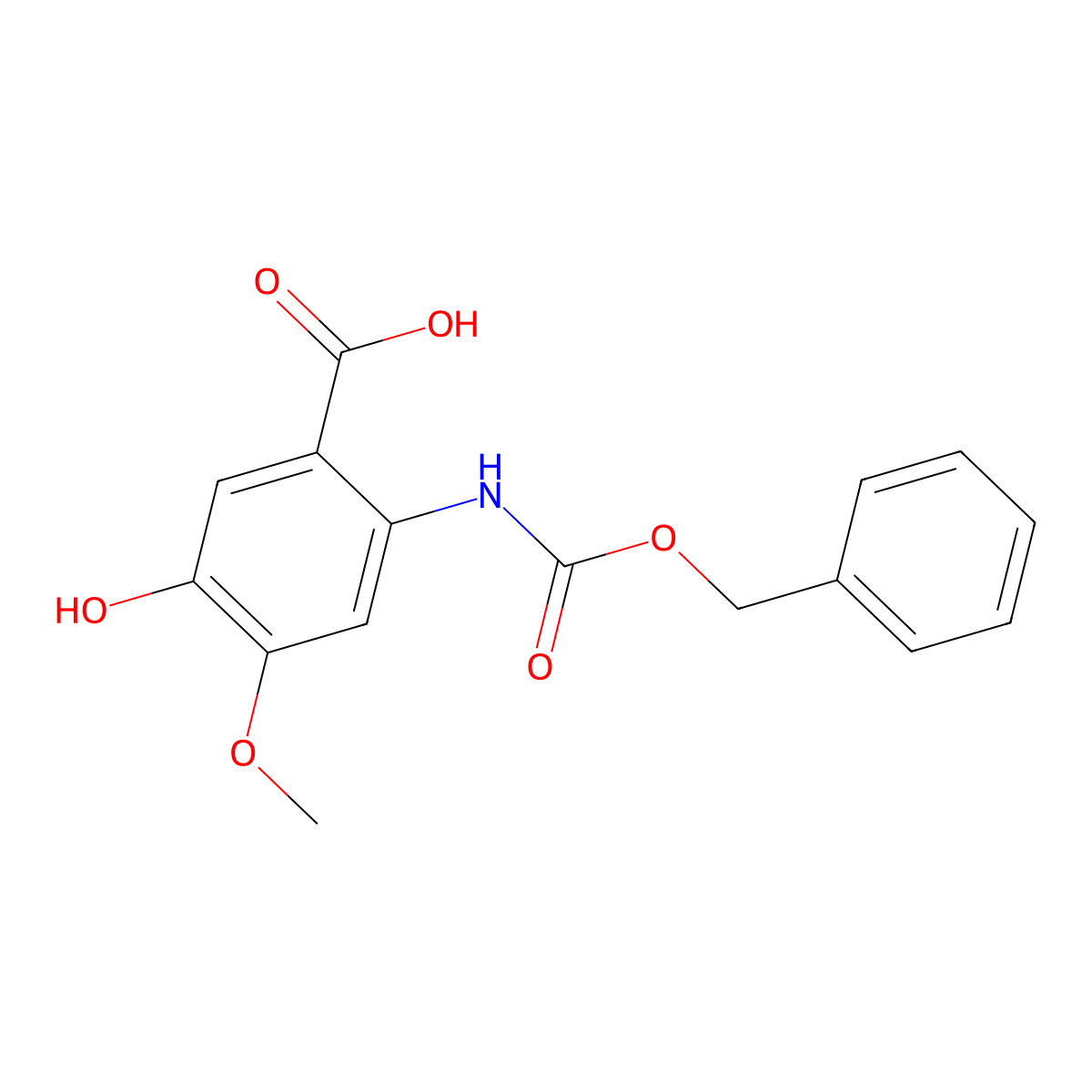 2-{[(Benzyloxy)carbonyl]amino}-5-hydroxy-4-methoxybenzoic acid molecular structure, CAS 2639410-84-5