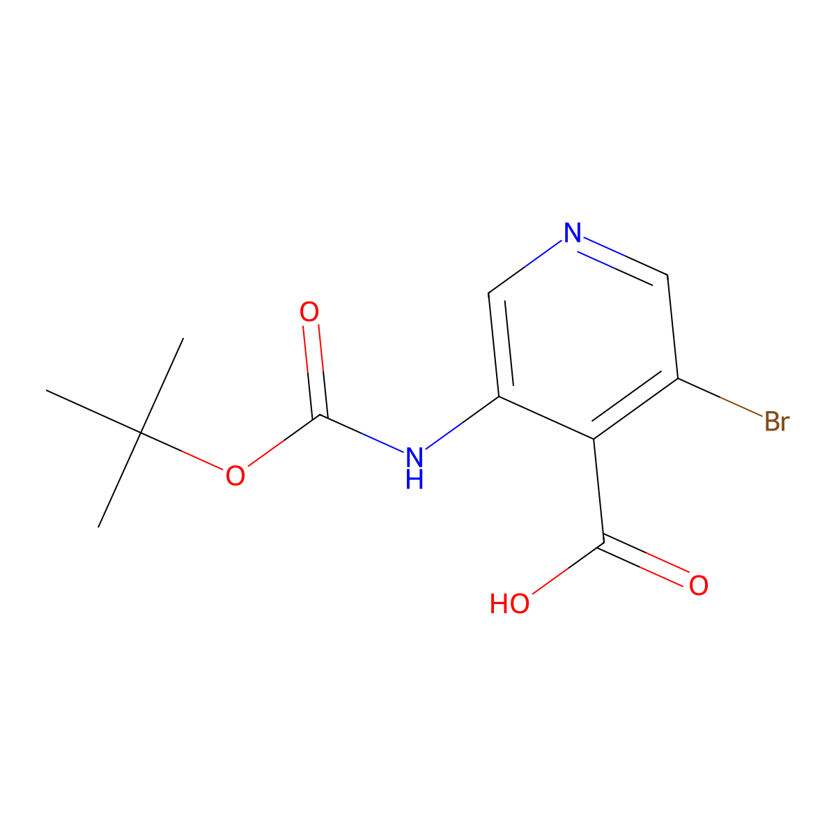 3-Bromo-5-{[(tert-butoxy)carbonyl]amino}pyridine-4-carboxylic acid molecular structure, CAS 2639410-89-0