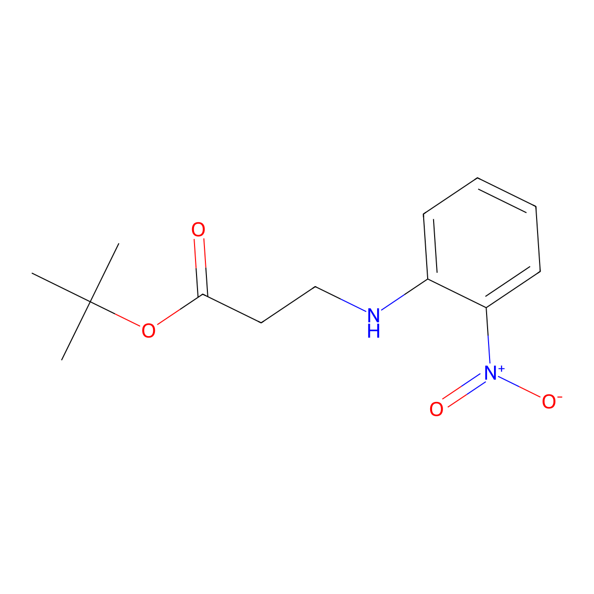 Tert-butyl 3-[(2-nitrophenyl)amino]propanoate molecular structure, CAS 2639410-95-8