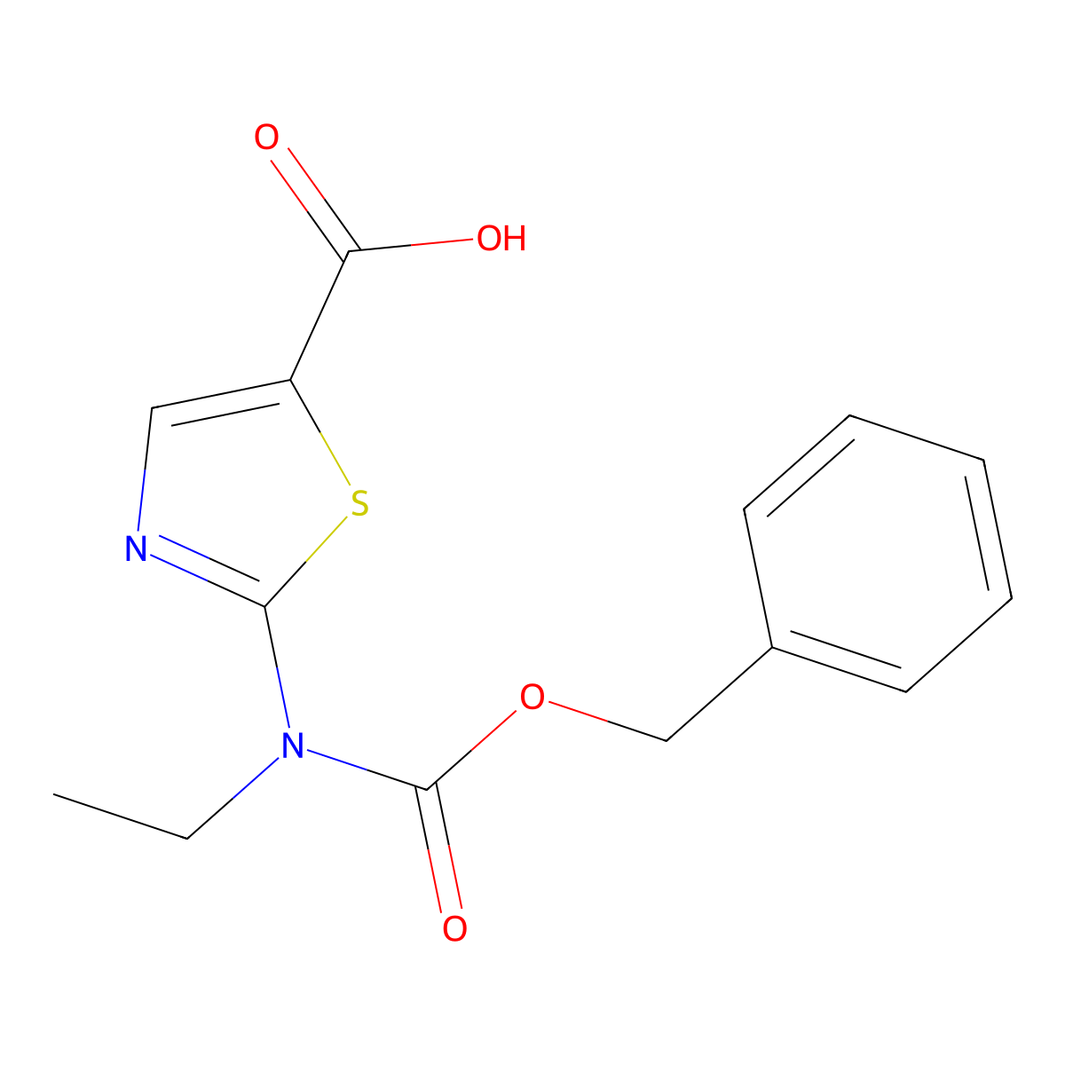 2-{[(Benzyloxy)carbonyl](ethyl)amino}-1,3-thiazole-5-carboxylic acid molecular structure, CAS 2639410-96-9