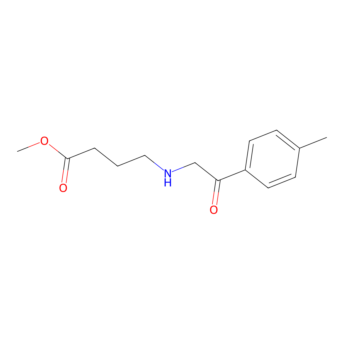 Methyl 4-{[2-(4-methylphenyl)-2-oxoethyl]amino}butanoate molecular structure, CAS 2639411-02-0