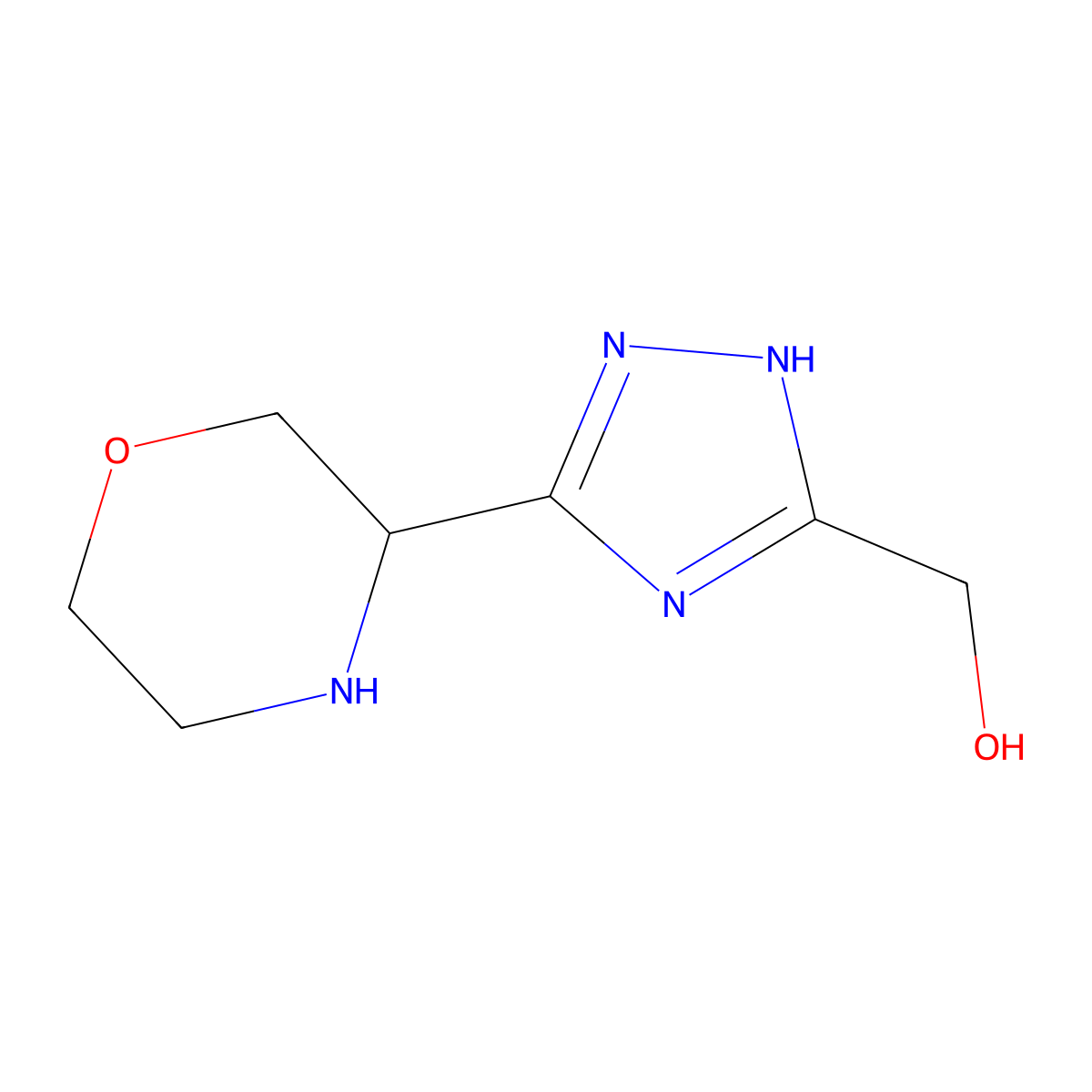 [3-(morpholin-3-yl)-1H-1,2,4-triazol-5-yl]methanol molecular structure, CAS 2639411-06-4