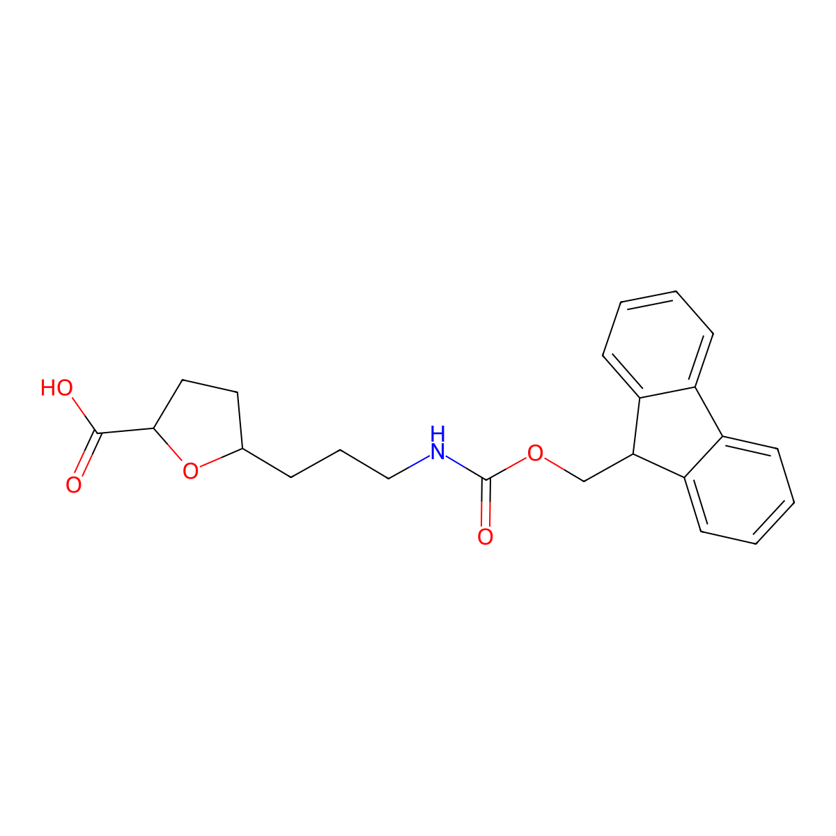 5-[3-({[(9H-fluoren-9-yl)methoxy]carbonyl}amino)propyl]oxolane-2-carboxylic acid molecular structure, CAS 2639411-21-3