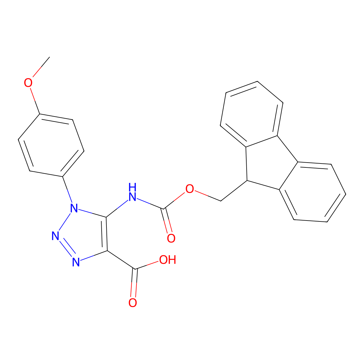 5-({[(9H-fluoren-9-yl)methoxy]carbonyl}amino)-1-(4-methoxyphenyl)-1H-1,2,3-triazole-4-carboxylic acid molecular structure, CAS 2639411-27-9