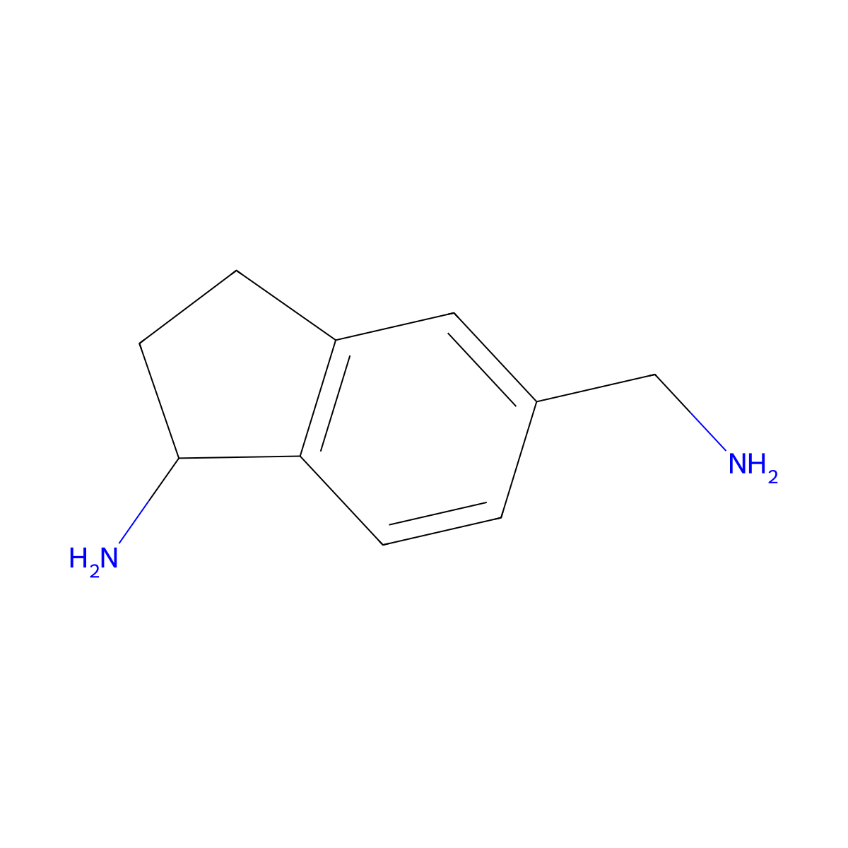 5-(aminomethyl)-2,3-dihydro-1H-inden-1-amine molecular structure, CAS 2639411-56-4