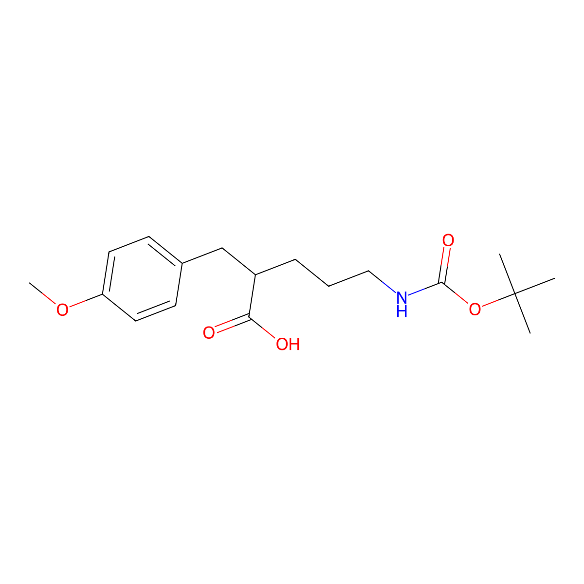 5-{[(Tert-butoxy)carbonyl]amino}-2-[(4-methoxyphenyl)methyl]pentanoic acid molecular structure, CAS 2639411-58-6