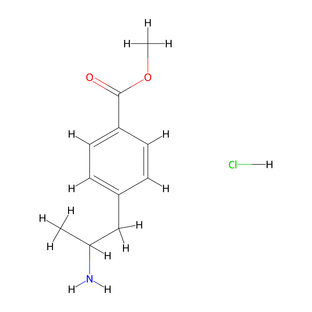 Methyl 4-(2-aminopropyl)benzoate hydrochloride molecular structure, CAS 2639411-66-6