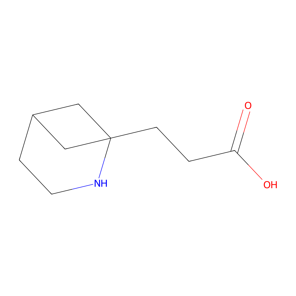 3-{2-Azabicyclo[3.1.1]heptan-1-yl}propanoic acid molecular structure, CAS 2639411-69-9