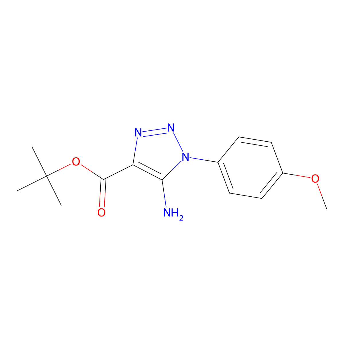 tert-butyl 5-amino-1-(4-methoxyphenyl)-1H-1,2,3-triazole-4-carboxylate molecular structure, CAS 2639411-70-2