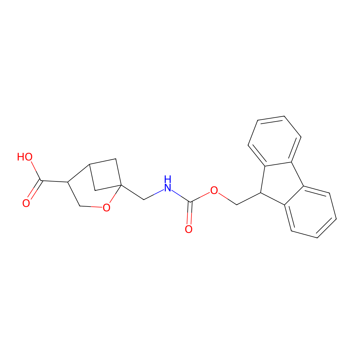 1-[({[(9H-fluoren-9-yl)methoxy]carbonyl}amino)methyl]-2-oxabicyclo[3.1.1]heptane-4-carboxylic acid molecular structure, CAS 2639411-72-4