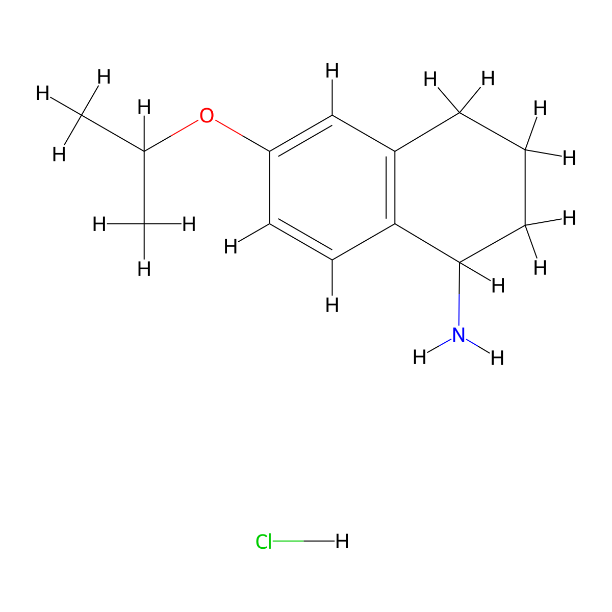6-(Propan-2-yloxy)-1,2,3,4-tetrahydronaphthalen-1-amine hydrochloride molecular structure, CAS 2639411-78-0