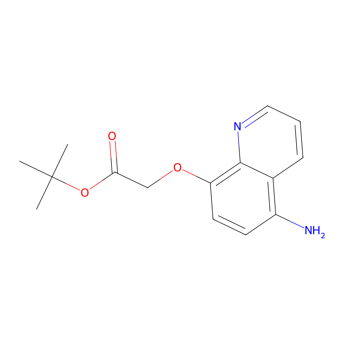 Tert-butyl 2-[(5-aminoquinolin-8-yl)oxy]acetate molecular structure, CAS 2639411-79-1