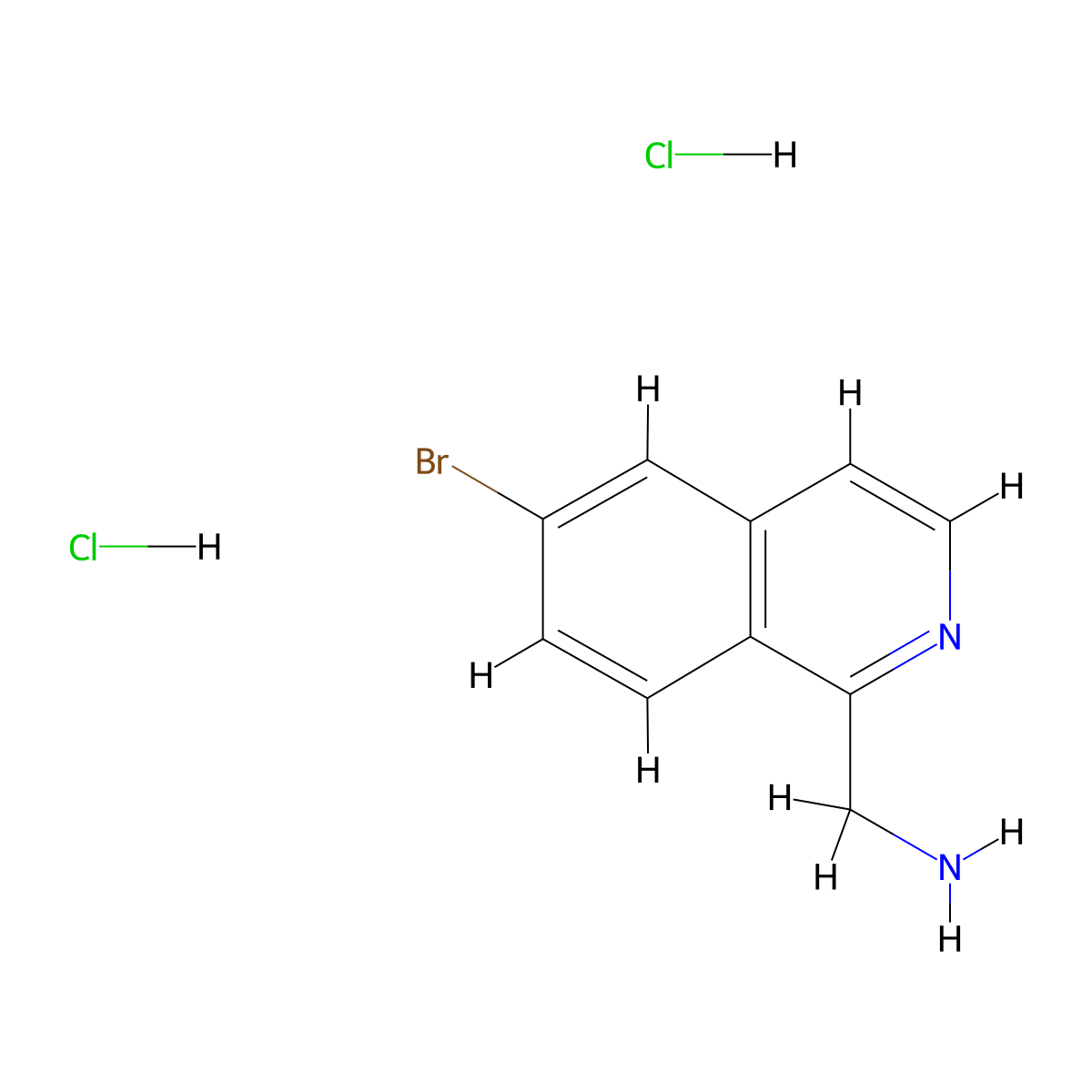 1-(6-Bromoisoquinolin-1-yl)methanaminedihydrochloride molecular structure, CAS 2639411-87-1