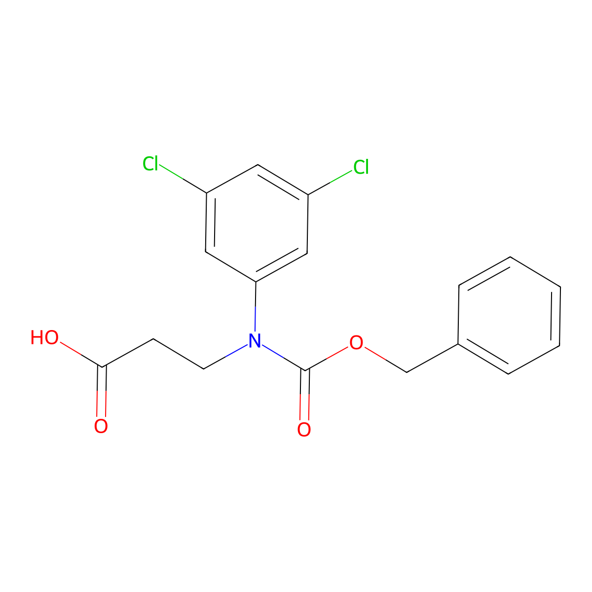 3-{[(Benzyloxy)carbonyl](3,5-dichlorophenyl)amino}propanoic acid molecular structure, CAS 2639411-88-2