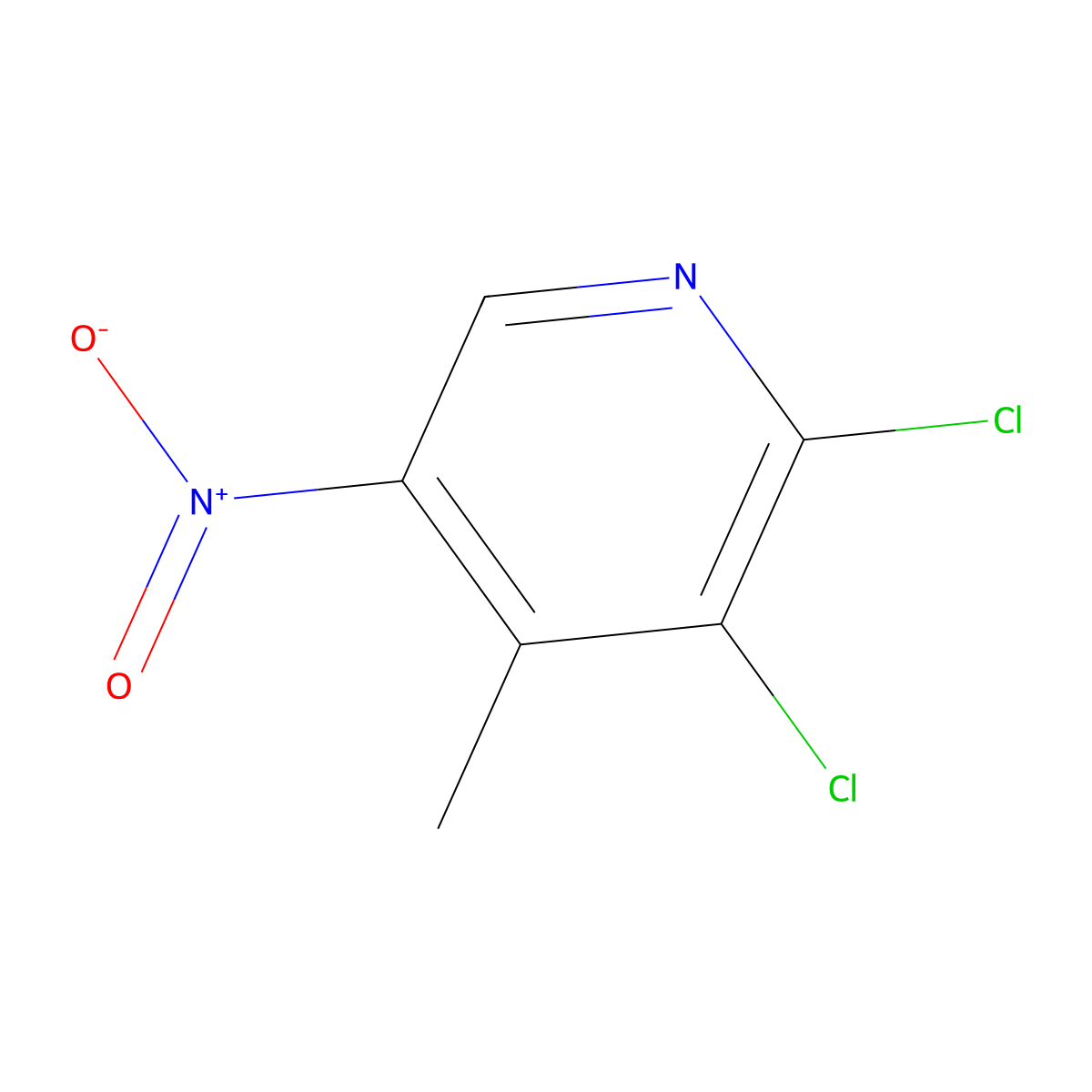 2,3-Dichloro-4-methyl-5-nitropyridine molecular structure, CAS 2639411-90-6