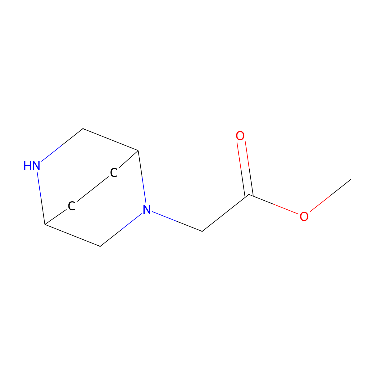 Methyl 2-{2,5-diazabicyclo[2.2.2]octan-2-yl}acetate molecular structure, CAS 2639411-91-7