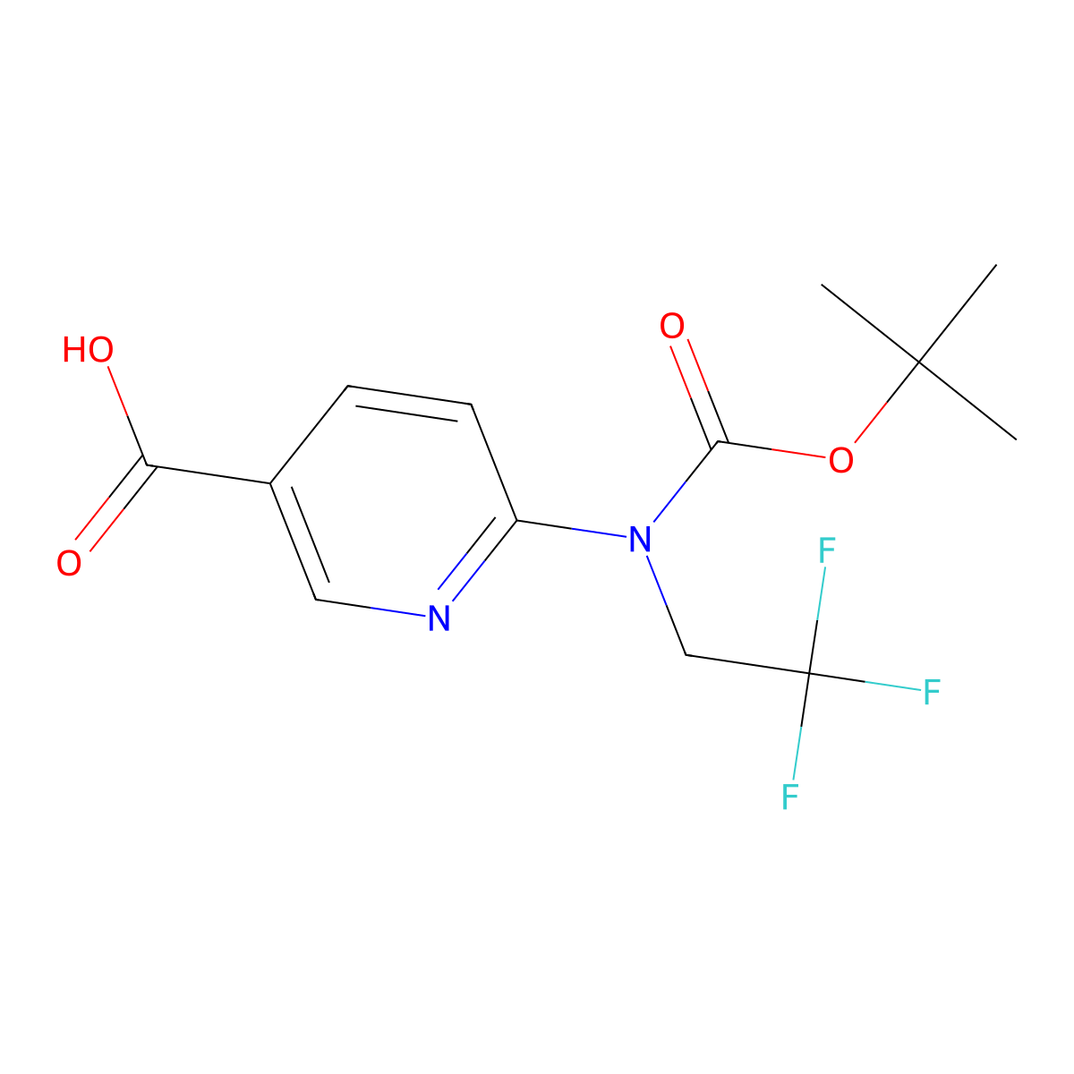 6-{[(Tert-butoxy)carbonyl](2,2,2-trifluoroethyl)amino}pyridine-3-carboxylic acid molecular structure, CAS 2639411-93-9