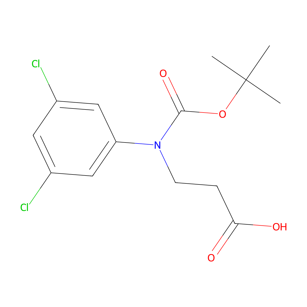3-{[(Tert-butoxy)carbonyl](3,5-dichlorophenyl)amino}propanoic acid molecular structure, CAS 2639411-96-2