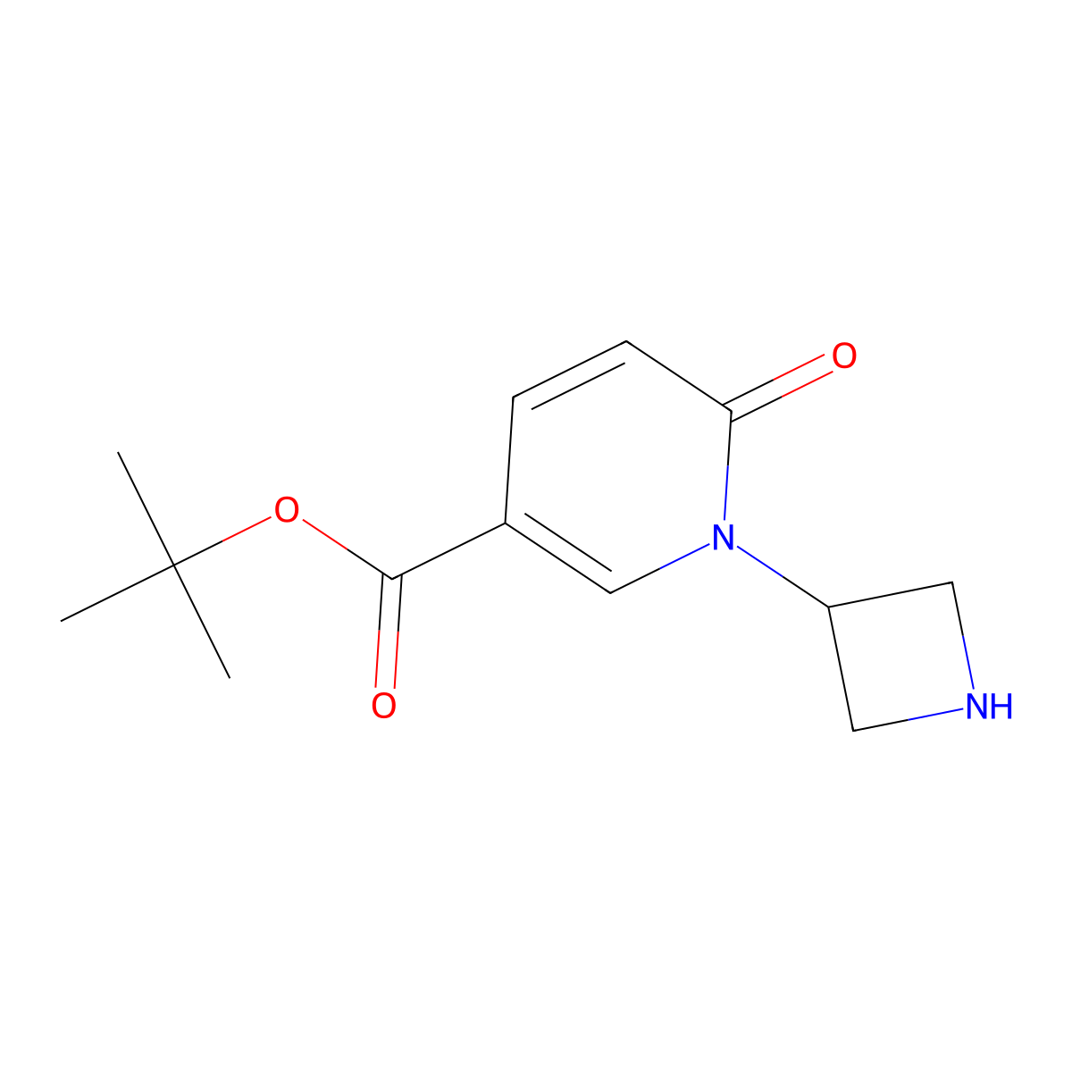 Tert-butyl 1-(azetidin-3-yl)-6-oxo-1,6-dihydropyridine-3-carboxylate molecular structure, CAS 2639412-07-8