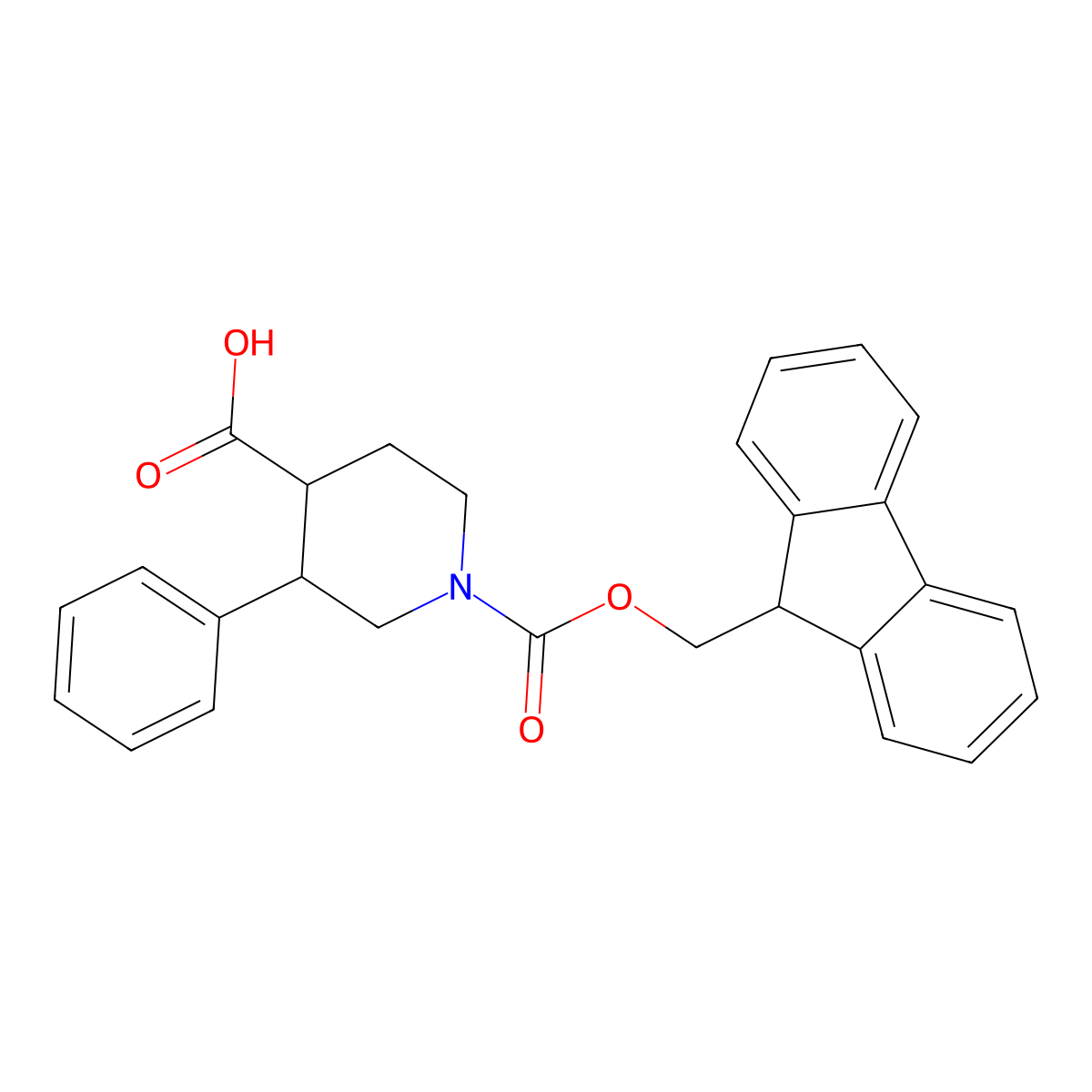 1-{[(9H-fluoren-9-yl)methoxy]carbonyl}-3-phenylpiperidine-4-carboxylic acid molecular structure, CAS 2639412-11-4