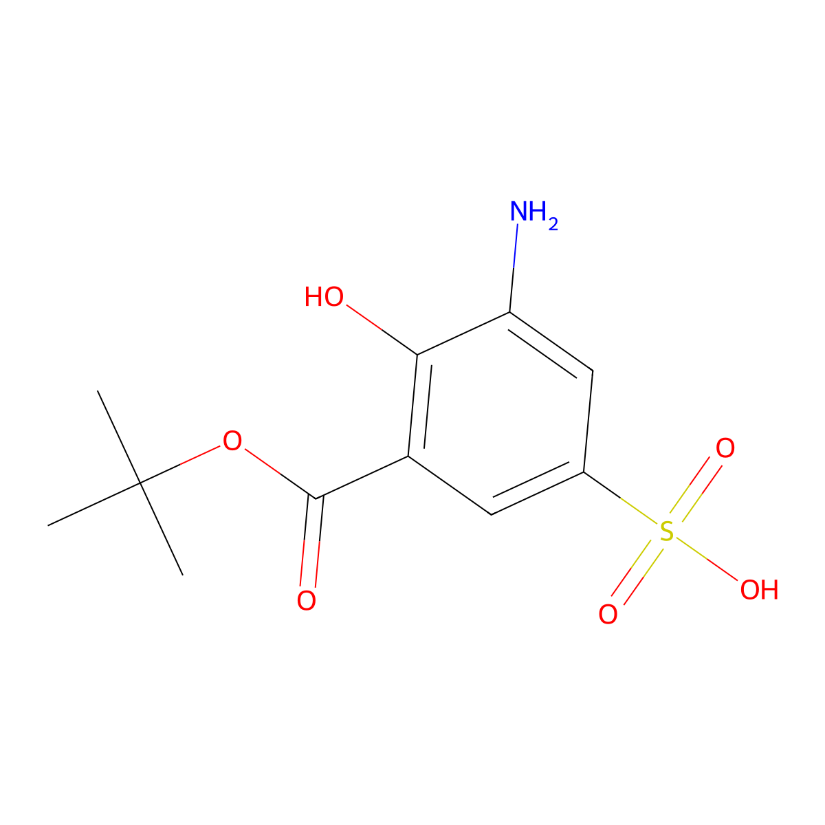 3-Amino-5-[(tert-butoxy)carbonyl]-4-hydroxybenzene-1-sulfonic acid molecular structure, CAS 2639412-16-9