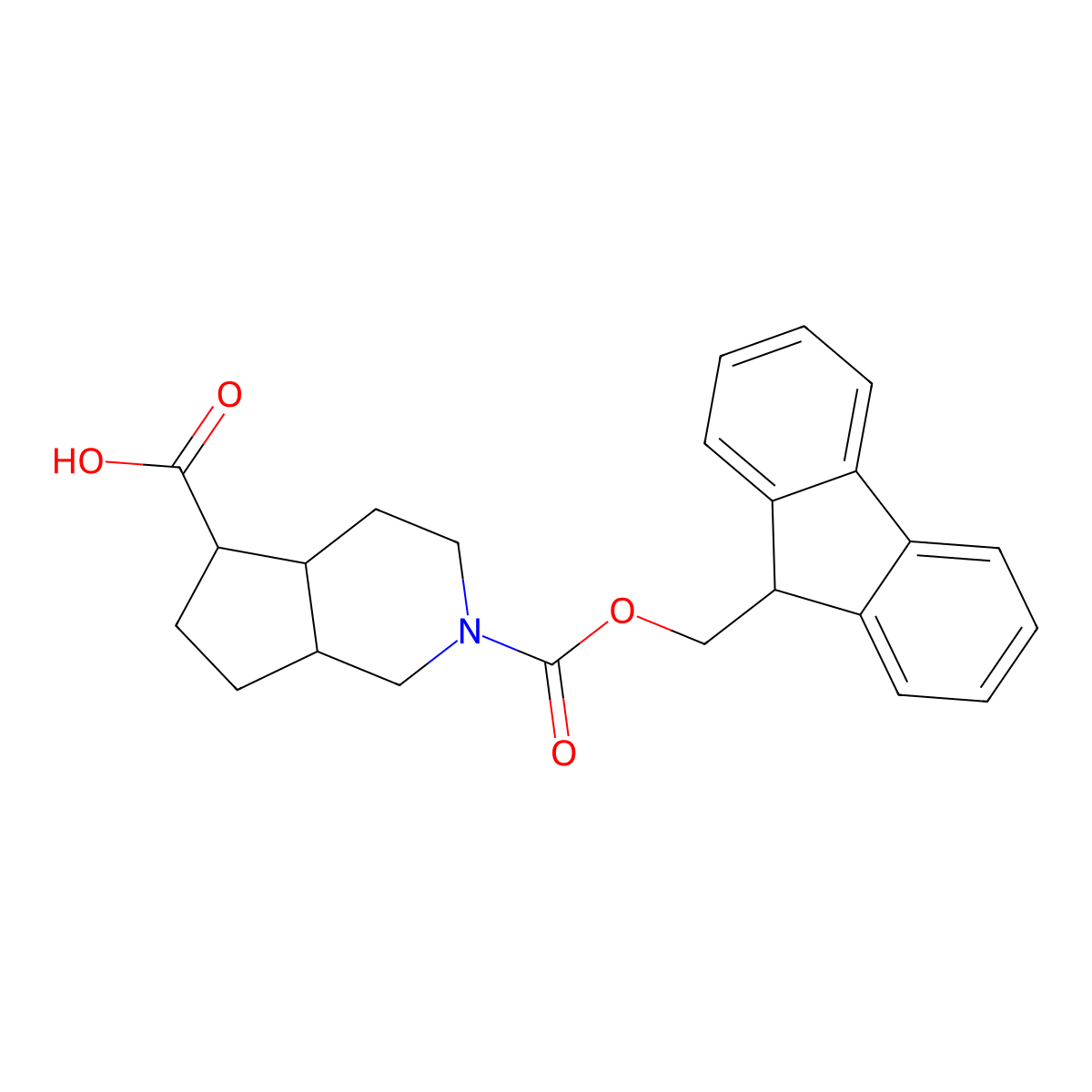 2-{[(9H-fluoren-9-yl)methoxy]carbonyl}-octahydro-1H-cyclopenta[c]pyridine-5-carboxylic acid molecular structure, CAS 2639412-17-0