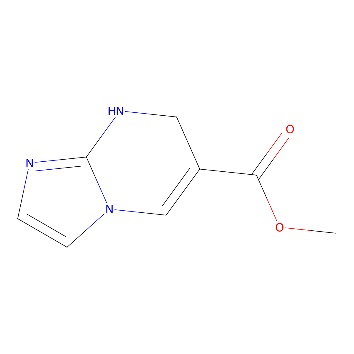 methyl 7H,8H-imidazo[1,2-a]pyrimidine-6-carboxylate molecular structure, CAS 2639412-21-6