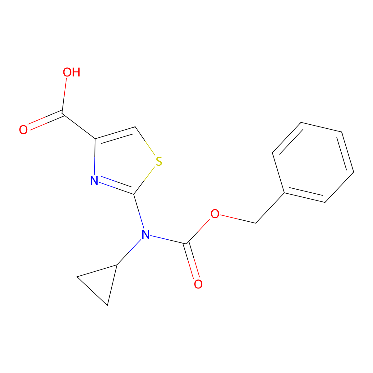 2-{[(Benzyloxy)carbonyl](cyclopropyl)amino}-1,3-thiazole-4-carboxylic acid molecular structure, CAS 2639412-33-0