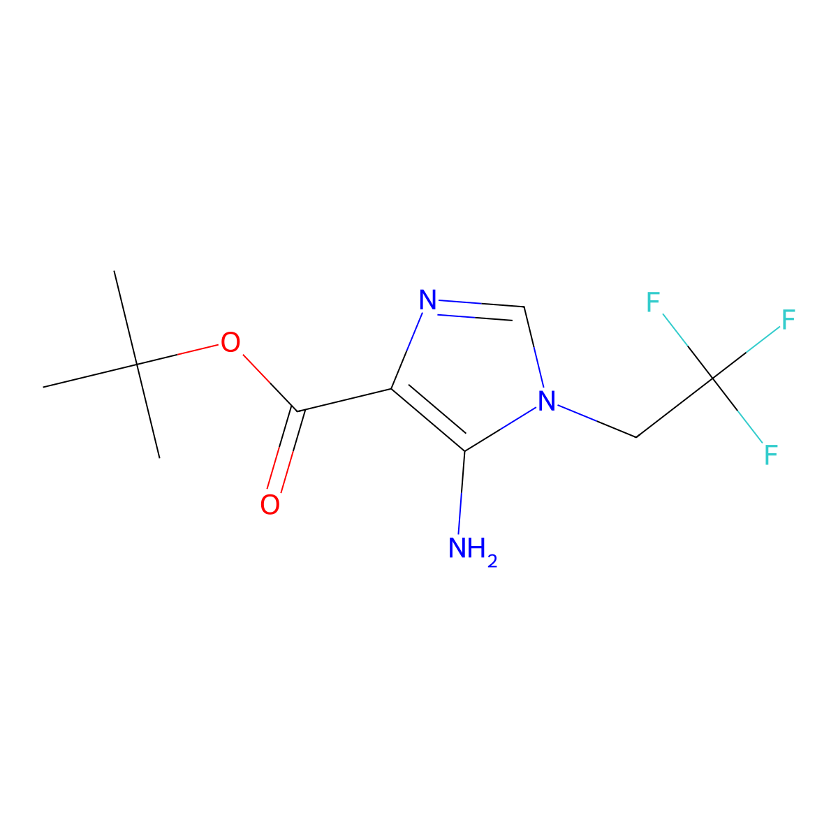 tert-butyl 5-amino-1-(2,2,2-trifluoroethyl)-1H-imidazole-4-carboxylate molecular structure, CAS 2639412-34-1