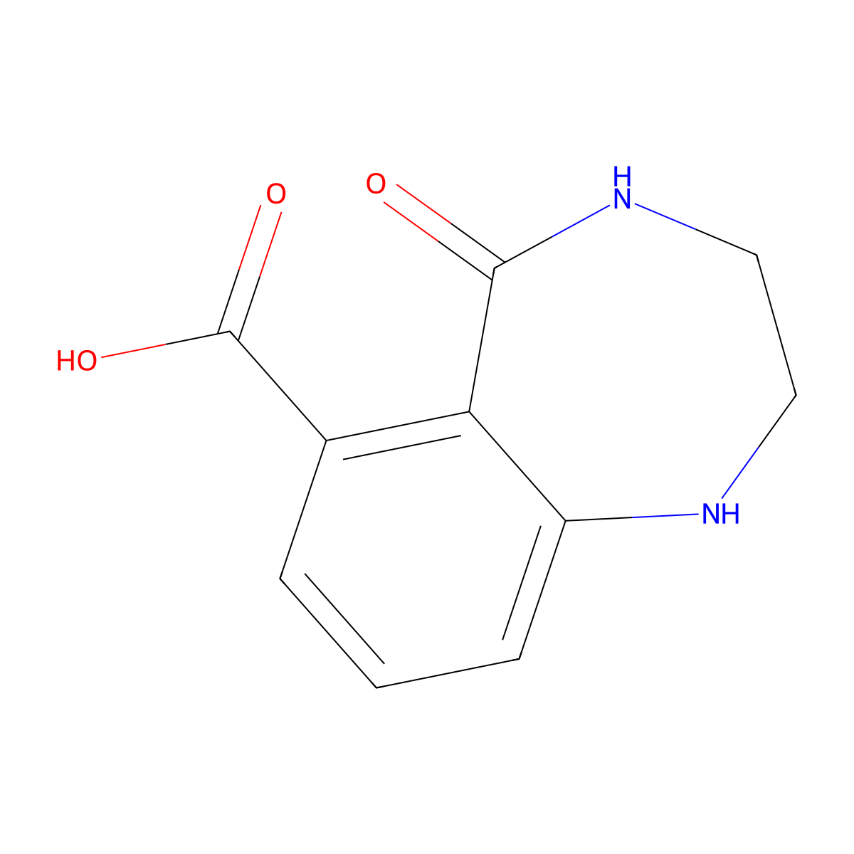 5-oxo-2,3,4,5-tetrahydro-1H-1,4-benzodiazepine-6-carboxylic acid molecular structure, CAS 2639412-38-5