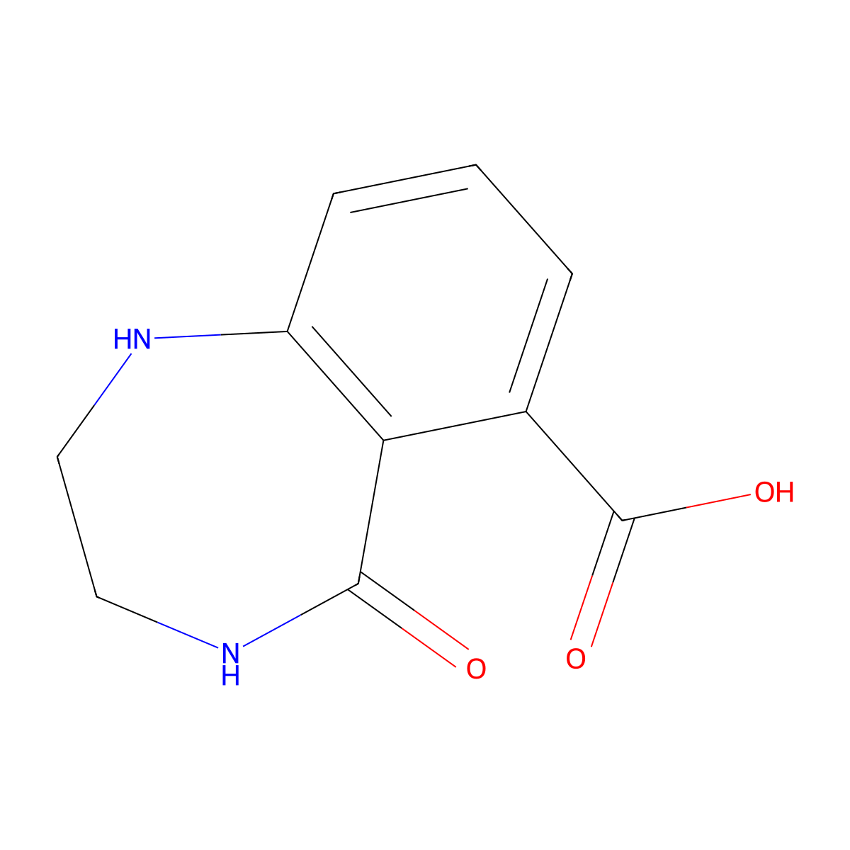 5-oxo-2,3,4,5-tetrahydro-1H-1,4-benzodiazepine-6-carboxylic acid molecular structure, CAS 2639412-38-5