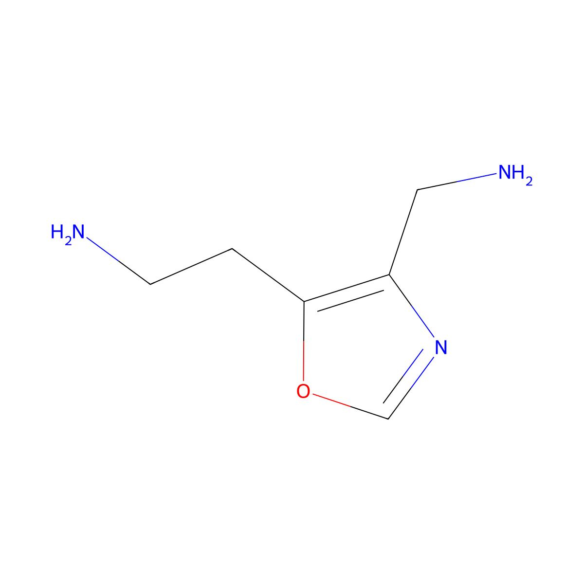 2-[4-(Aminomethyl)-1,3-oxazol-5-yl]ethan-1-amine molecular structure, CAS 2639412-41-0