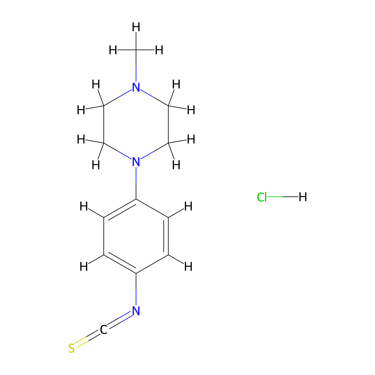 1-(4-Isothiocyanatophenyl)-4-methylpiperazine hydrochloride molecular structure, CAS 2639412-54-5