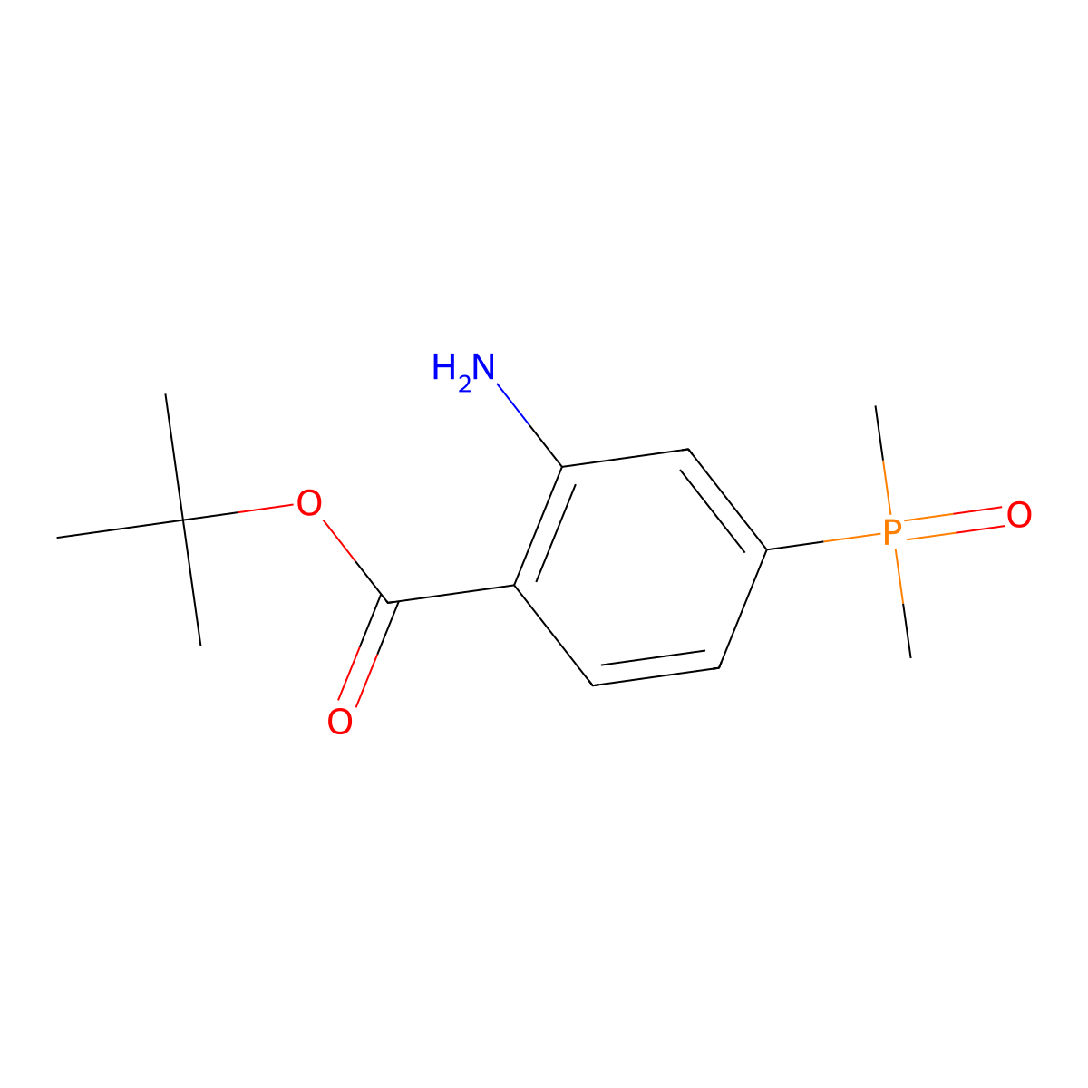 Tert-butyl 2-amino-4-(dimethylphosphoryl)benzoate molecular structure, CAS 2639412-57-8