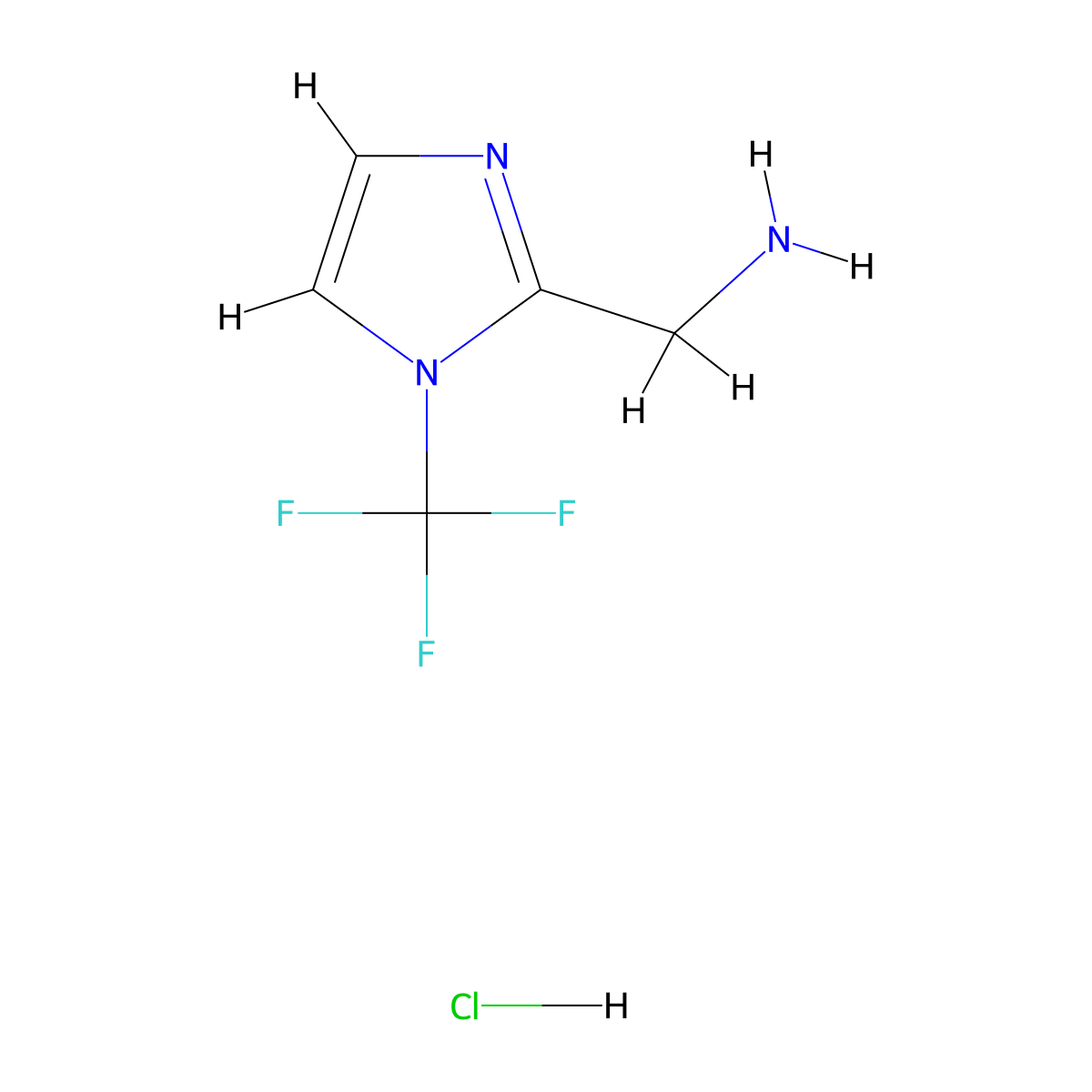 1-[1-(trifluoromethyl)-1H-imidazol-2-yl]methanamine hydrochloride molecular structure, CAS 2639412-65-8