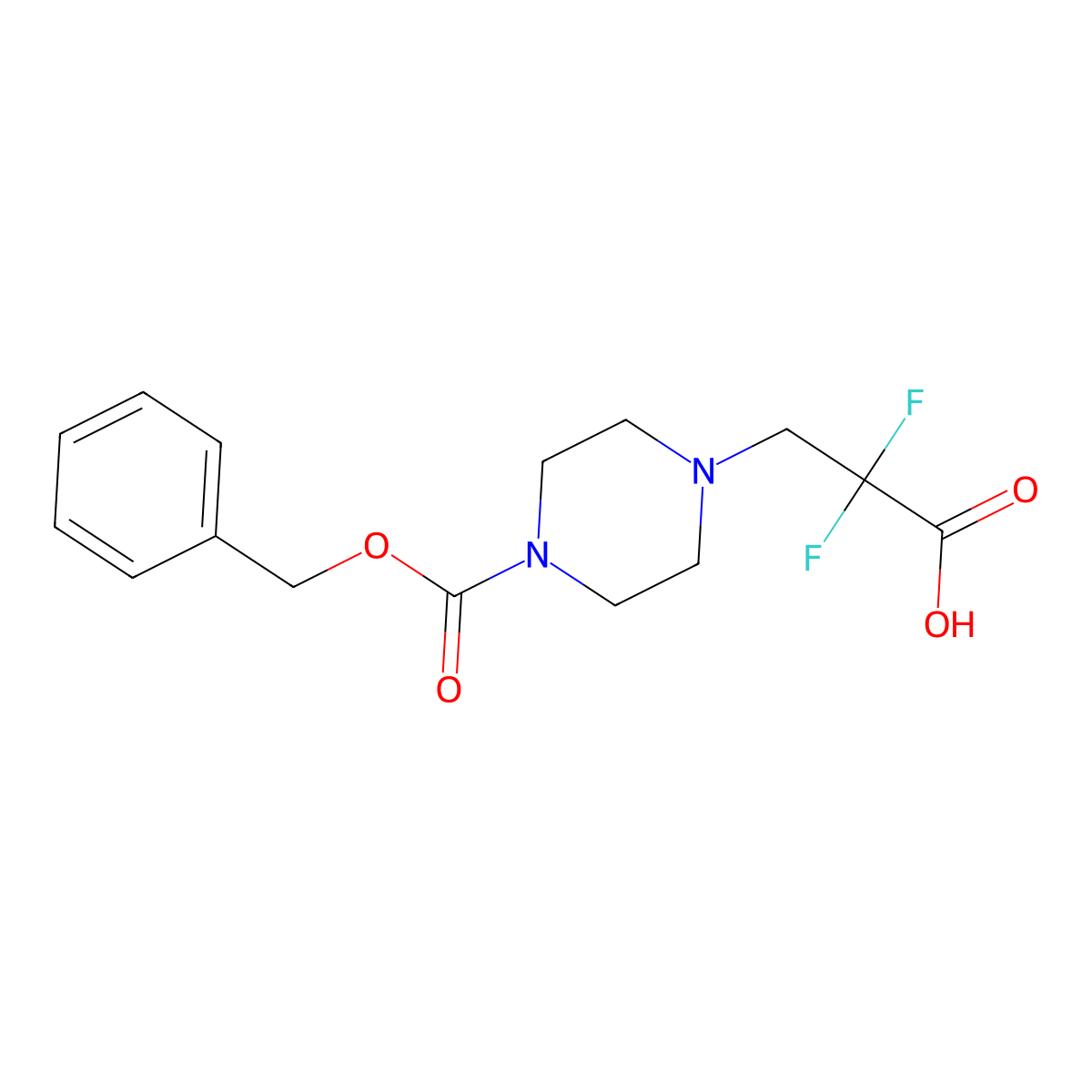 3-{4-[(Benzyloxy)carbonyl]piperazin-1-yl}-2,2-difluoropropanoic acid molecular structure, CAS 2639412-78-3