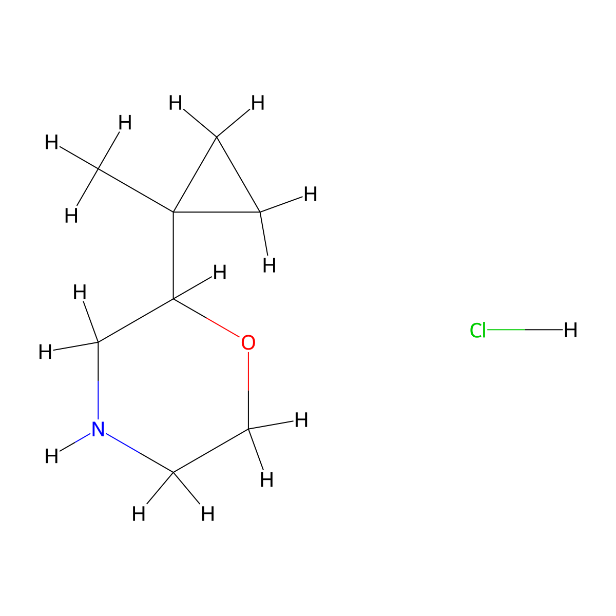 2-(1-Methylcyclopropyl)morpholine hydrochloride molecular structure, CAS 2639412-83-0