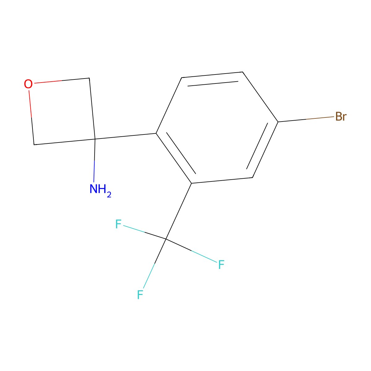 3-[4-Bromo-2-(trifluoromethyl)phenyl]oxetan-3-amine molecular structure, CAS 2639412-94-3