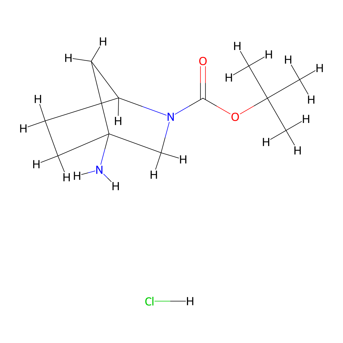 Tert-butyl 4-amino-2-azabicyclo[2.2.1]heptane-2-carboxylate hydrochloride molecular structure, CAS 2639412-96-5