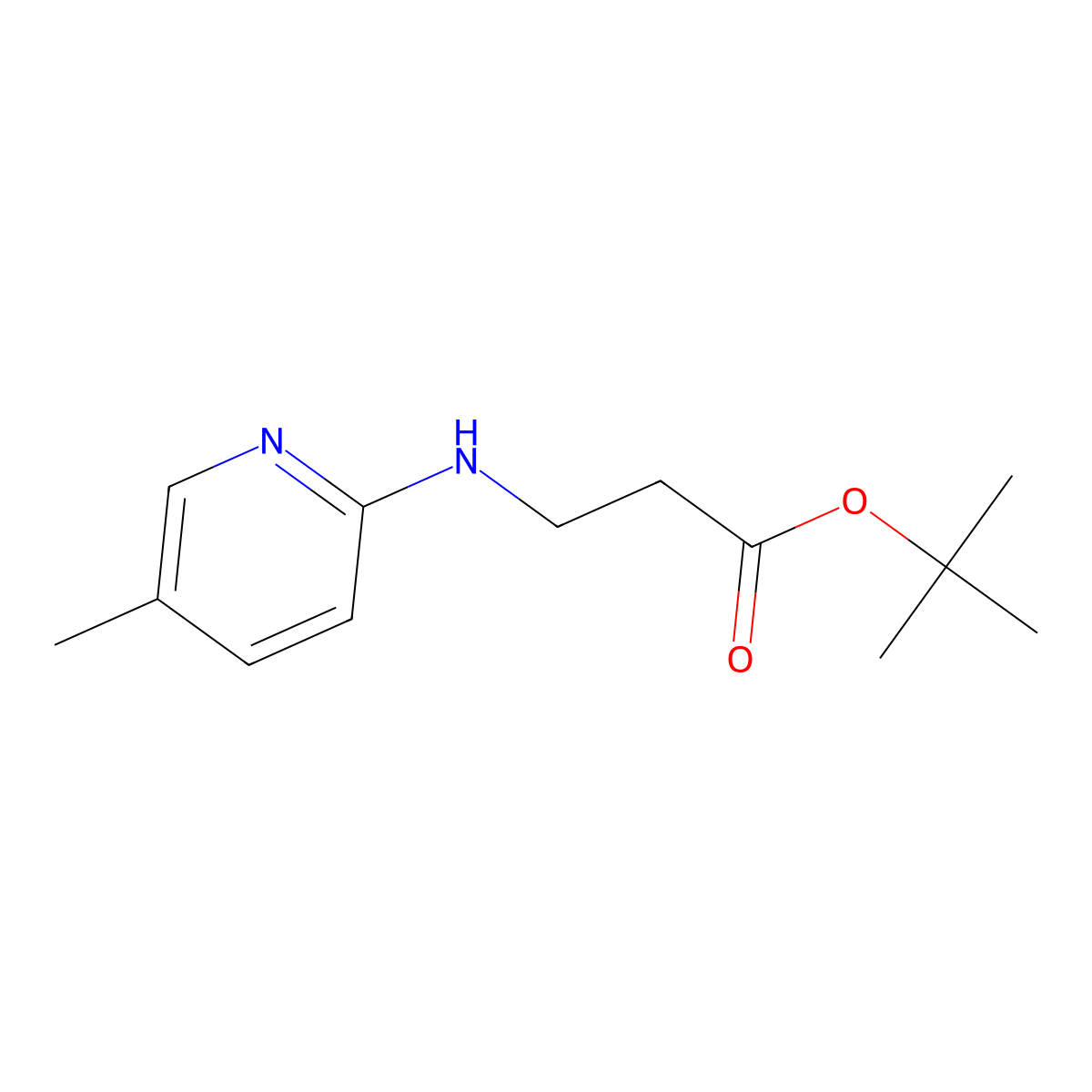 Tert-butyl 3-[(5-methylpyridin-2-yl)amino]propanoate molecular structure, CAS 2639413-13-9