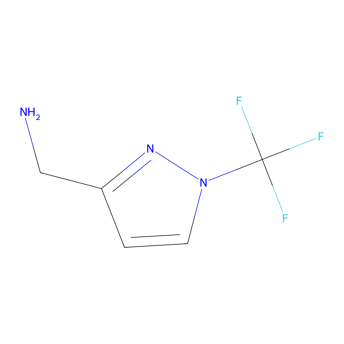 1-[1-(trifluoromethyl)-1H-pyrazol-3-yl]methanamine molecular structure, CAS 2639413-18-4