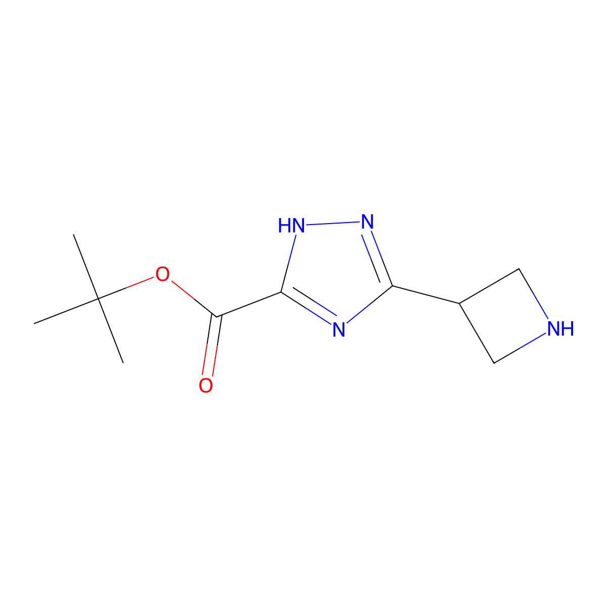 tert-butyl 3-(azetidin-3-yl)-1H-1,2,4-triazole-5-carboxylate molecular structure, CAS 2639413-22-0