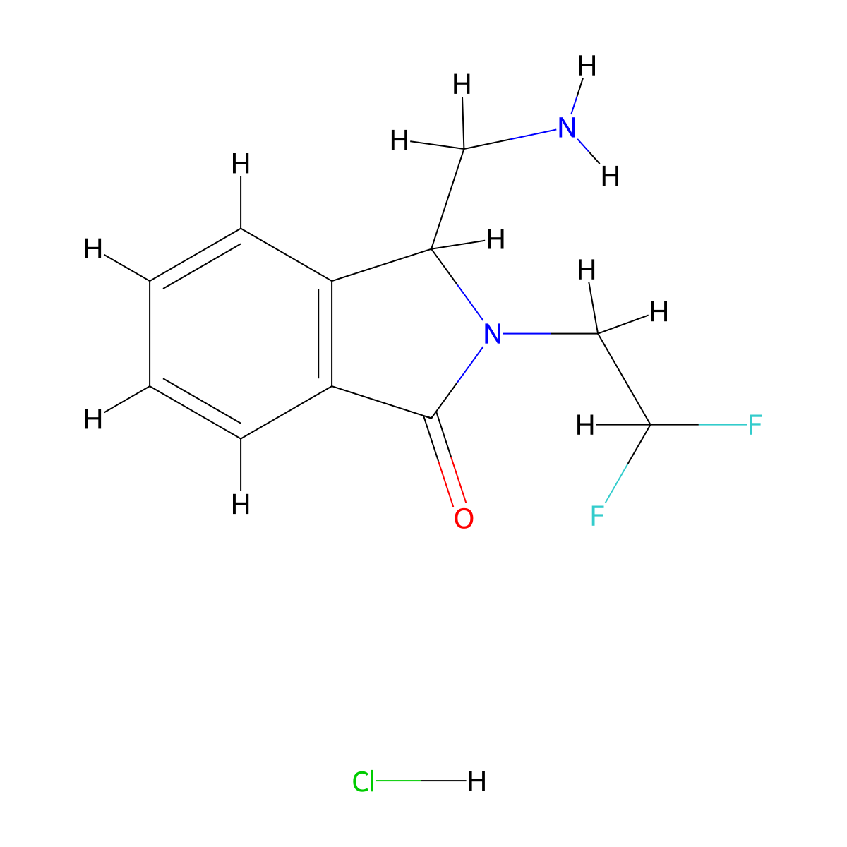 3-(aminomethyl)-2-(2,2-difluoroethyl)-2,3-dihydro-1H-isoindol-1-one hydrochloride molecular structure, CAS 2639413-30-0