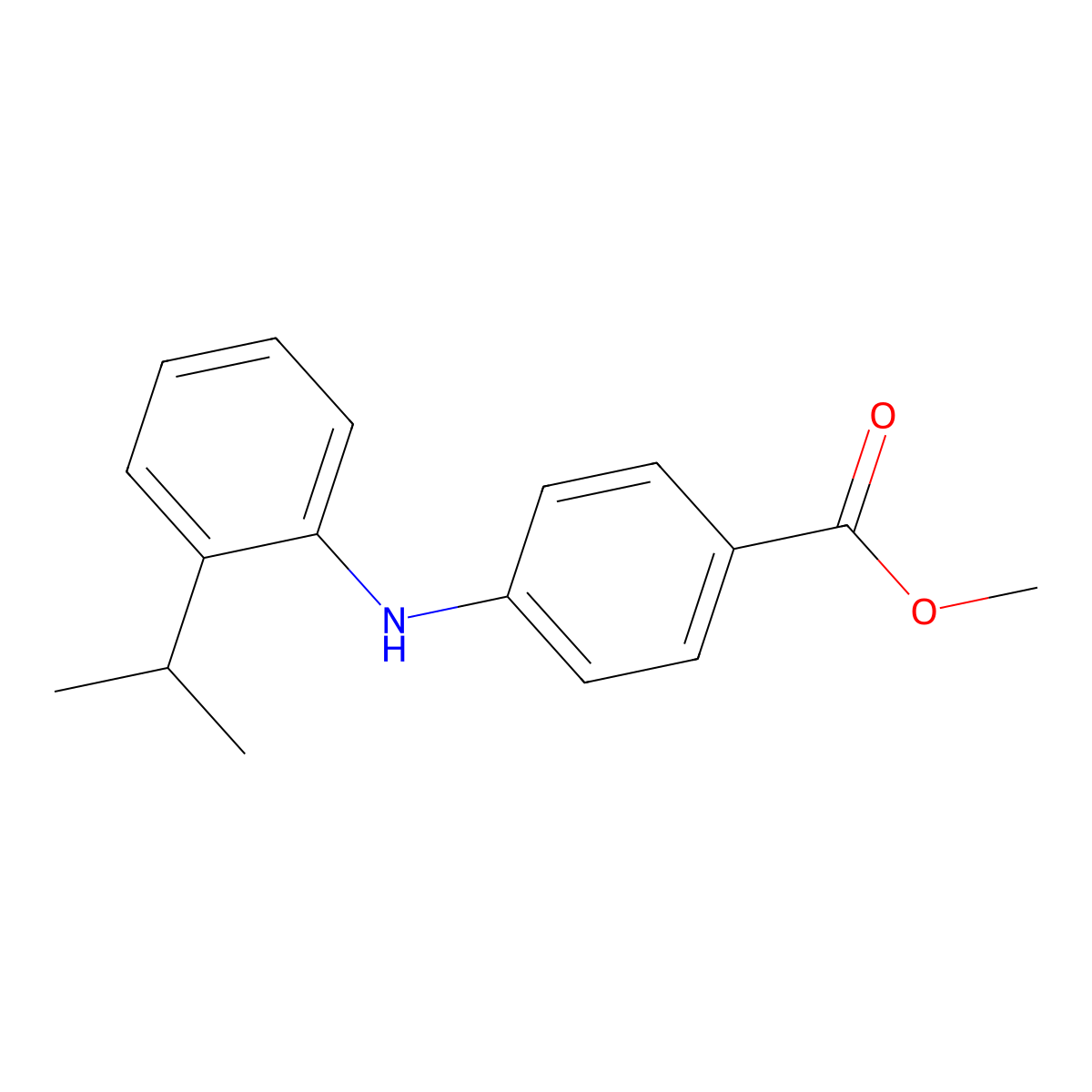 Methyl 4-{[2-(propan-2-yl)phenyl]amino}benzoate molecular structure, CAS 2639413-50-4