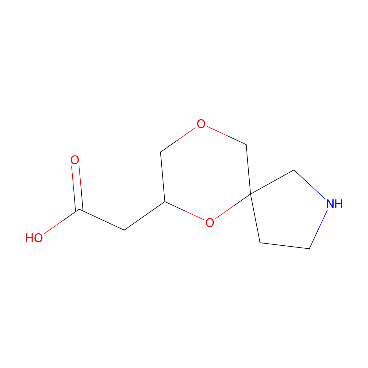 2-{6,9-Dioxa-2-azaspiro[4.5]decan-7-yl}acetic acid molecular structure, CAS 2639413-52-6