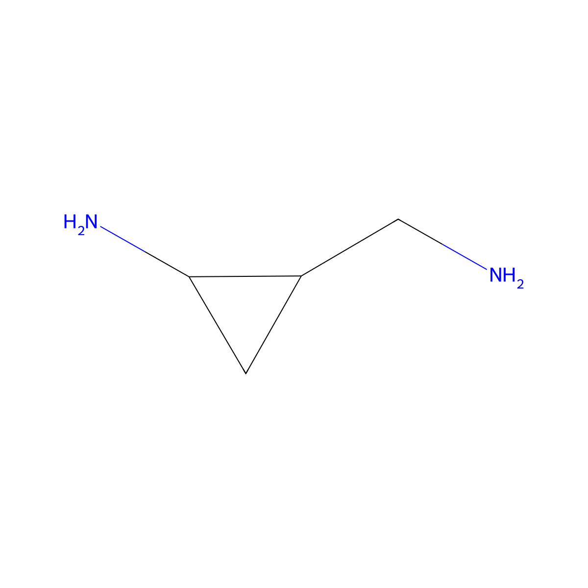 2-(Aminomethyl)cyclopropan-1-amine molecular structure, CAS 2639413-58-2