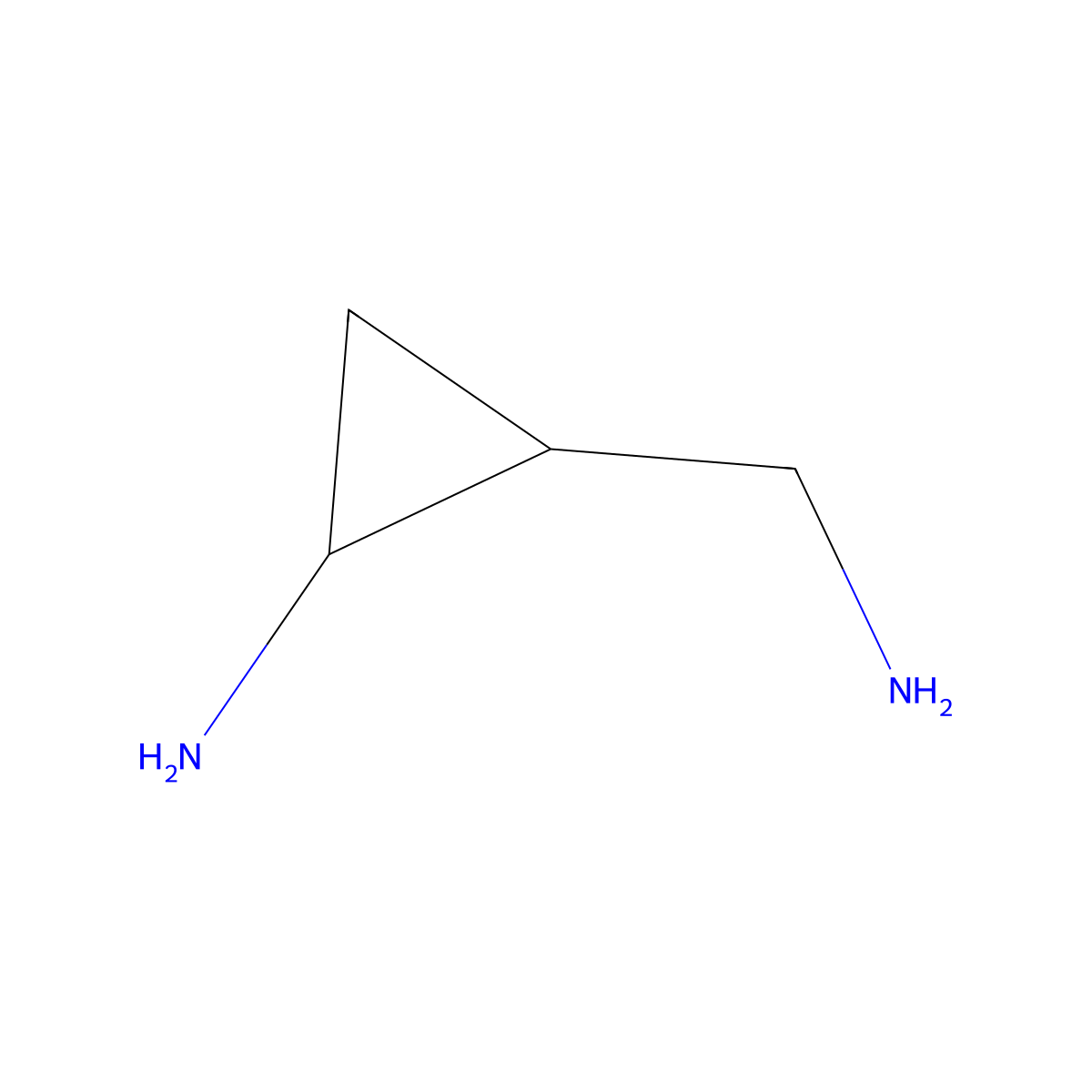 2-(Aminomethyl)cyclopropan-1-amine molecular structure, CAS 2639413-58-2
