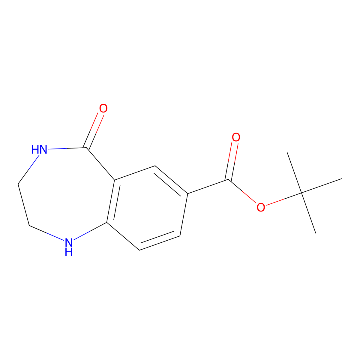 tert-butyl 5-oxo-2,3,4,5-tetrahydro-1H-1,4-benzodiazepine-7-carboxylate molecular structure, CAS 2639413-59-3