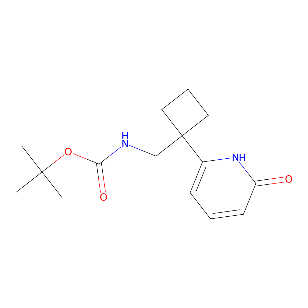 tert-butyl N-{[1-(6-hydroxypyridin-2-yl)cyclobutyl]methyl}carbamate molecular structure, CAS 2639413-79-7