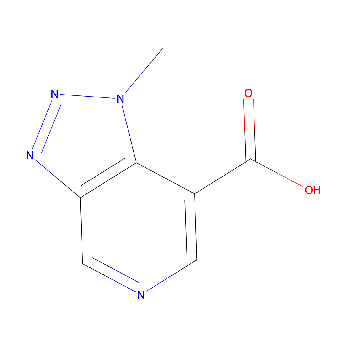 1-methyl-1H-[1,2,3]triazolo[4,5-c]pyridine-7-carboxylic acid molecular structure, CAS 2639413-81-1